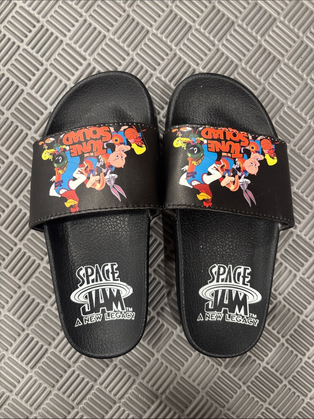 Space Jam: A New Legacy Kids' Black Tune Squad Slide Sandals